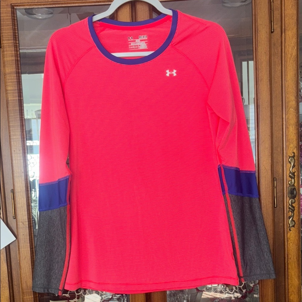 Under Armour Pink and Purple Long Sleeve Fitted Top
